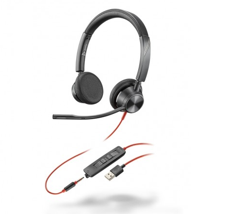 Auriculares USB-C con cancelación de ruido sobre la oreja con botón de  silencio de micrófono y control de volumen, oreja grande, cable largo